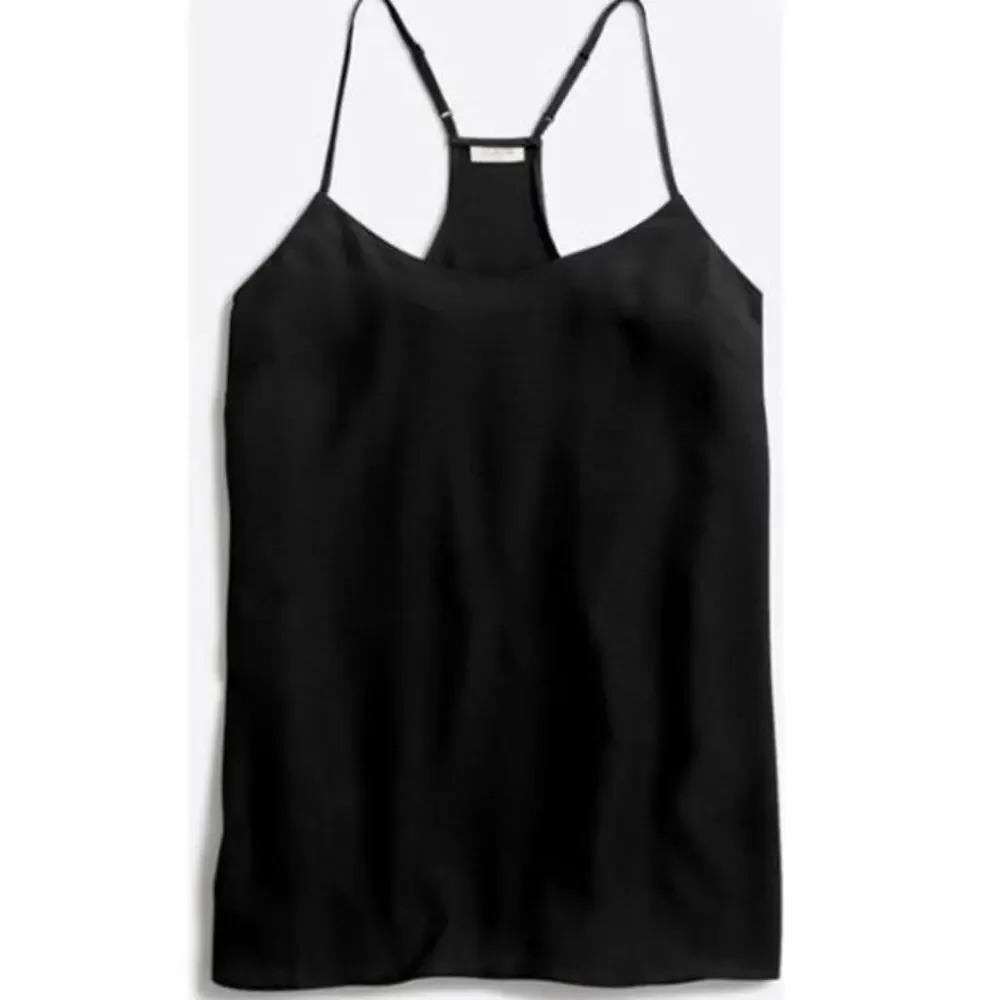 J. Crew Factory Racerback Silky Cami Top in Black - Picture 3 of 8